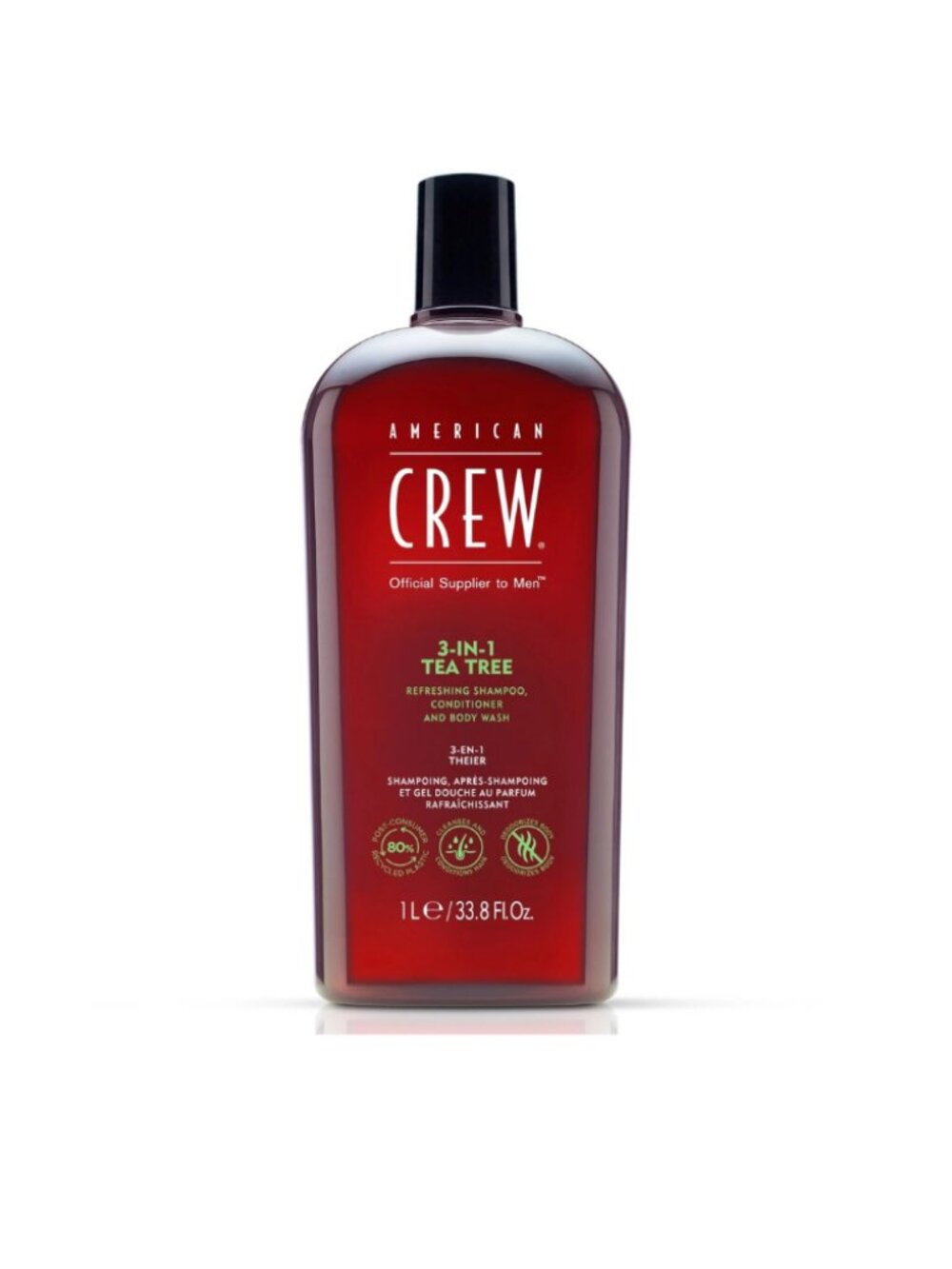 American Crew 3-in-1 Tea Tree Shampoo Conditioner Body Wash 33.8 oz NEW